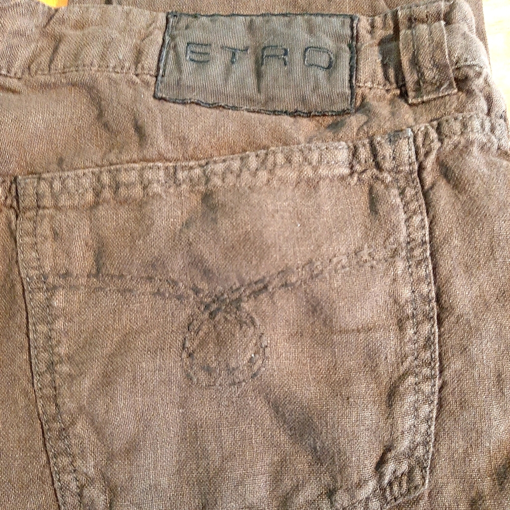 Etro Mens Brown Linen Jean - 36